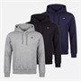 JJ REBEL Mens Three Pack Logo Hoodies Light Grey Marl/Sky Captain/Black