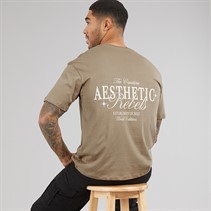 JJ REBEL Mens Rock Crew Neck T-Shirt Roasted Cashew