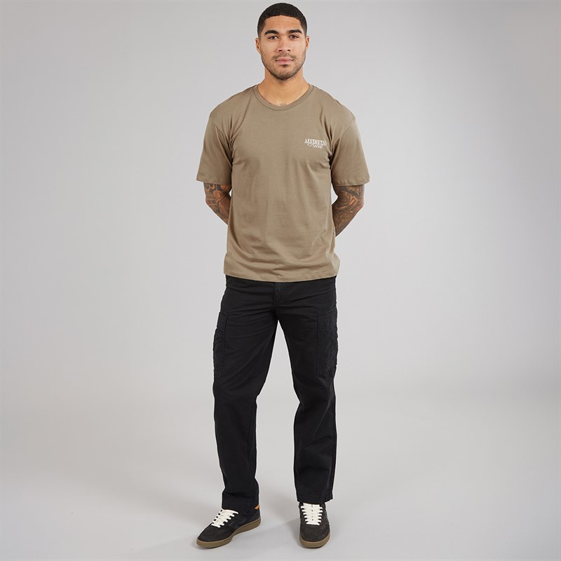 JJ REBEL Mens Rock Crew Neck T-Shirt Roasted Cashew