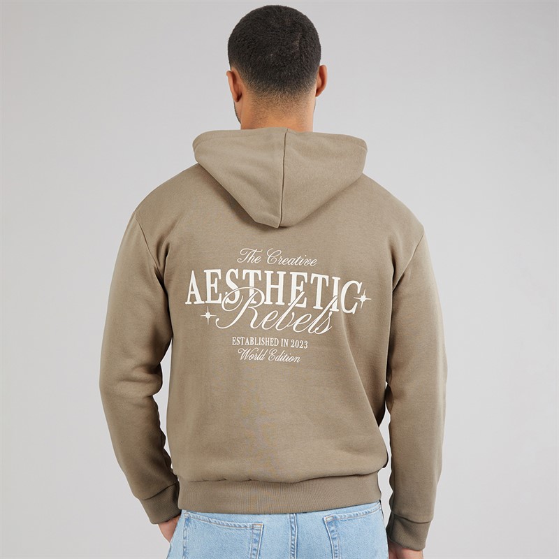 JJ REBEL Mens Rock Hoodie Roasted Cashew