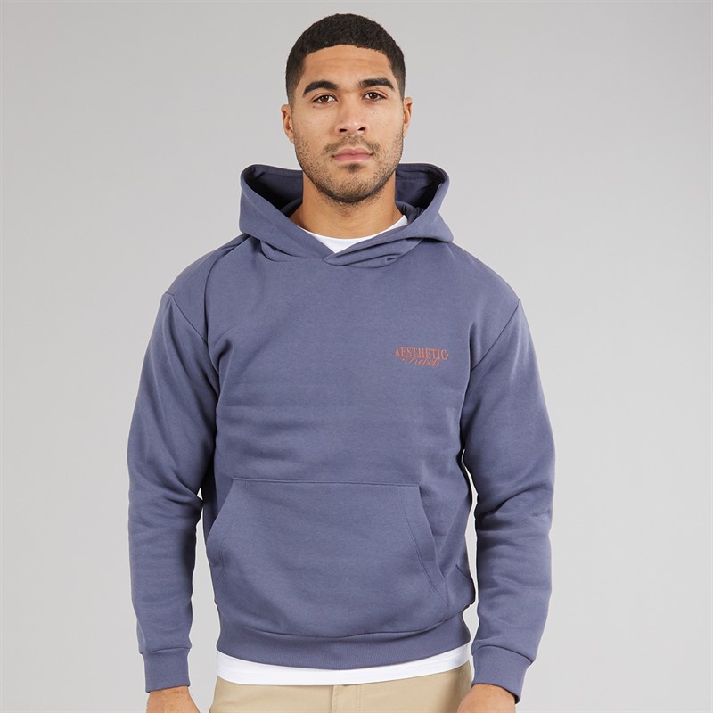 JJ REBEL Mens Rock Hoodie Nightshadow Blue