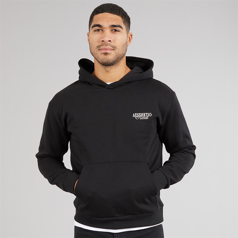 JJ REBEL Mens Rock Hoodie Black