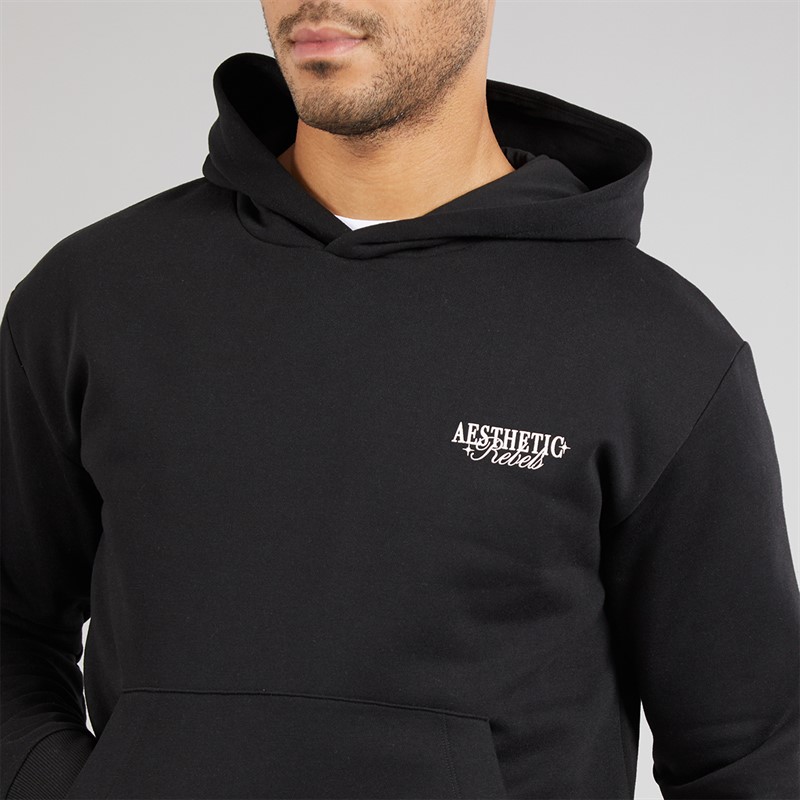JJ REBEL Mens Rock Hoodie Black