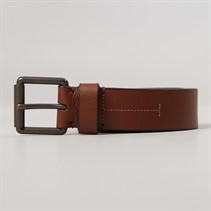 Hyde & Tanner Mens Longhorn Bar Stitch Belt Tan