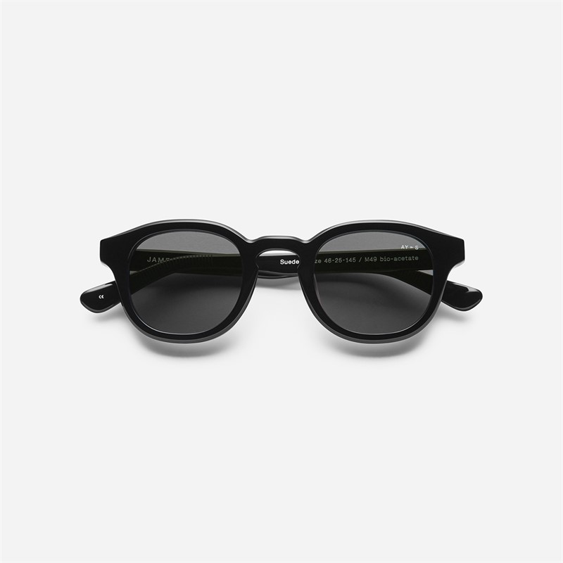 AY Studios Lunettes de soleil en suède Noir