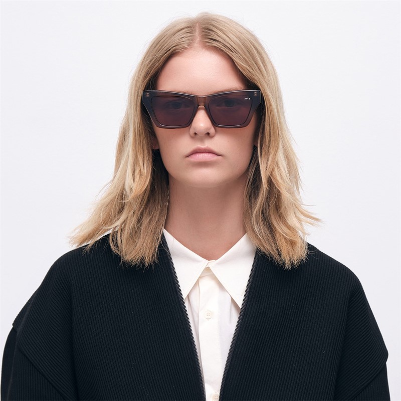 AY Studios Lunettes de soleil Beam Transparent Coffee Brown