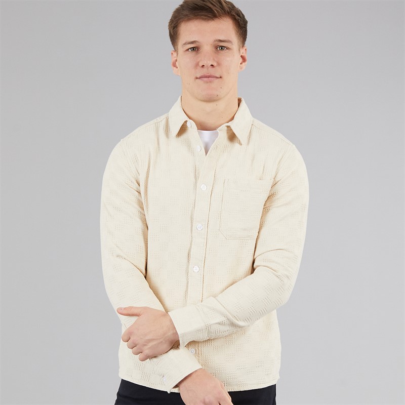 C.R.C. Mosh koszulka teksturowana off white dla niego kolor Offwhite