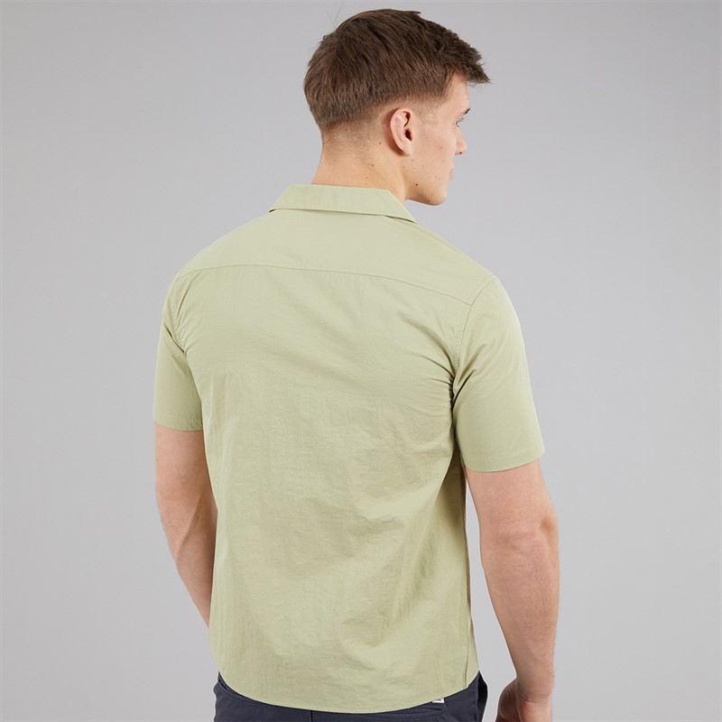 C.R.C. koszula z satyny dla niego kolor Olive