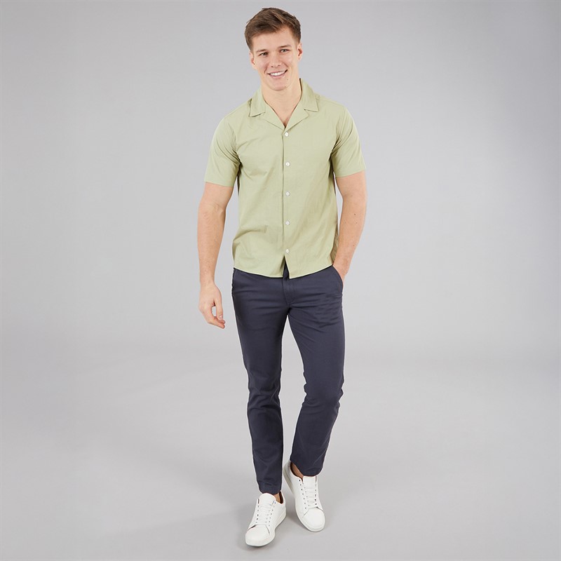 C.R.C. koszula z satyny dla niego kolor Olive