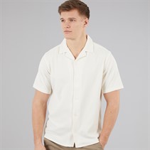 C.R.C. Herre Berry Tekstureret Skjorte Off White Offwhite