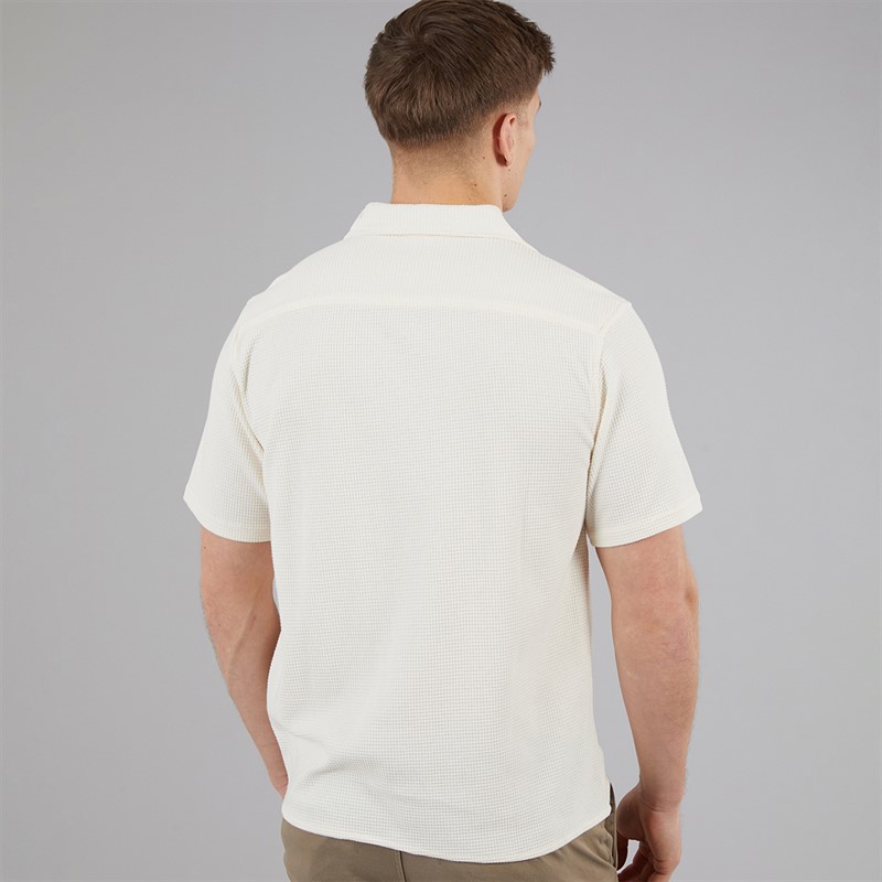 C.R.C. Koszula z fakturą dla niego w kolorze złamanym białym kolor Offwhite