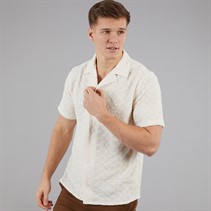 C.R.C. Herre Berry Tekstureret Skjorte Off White Offwhite