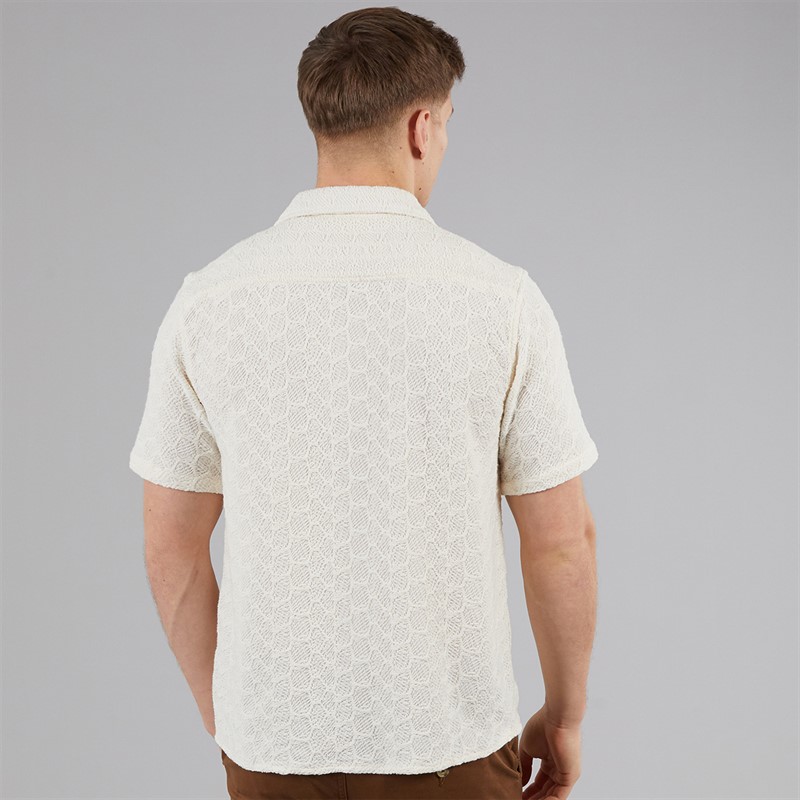 C.R.C. Koszula z fakturą dla niego w kolorze złamanym białym kolor Offwhite