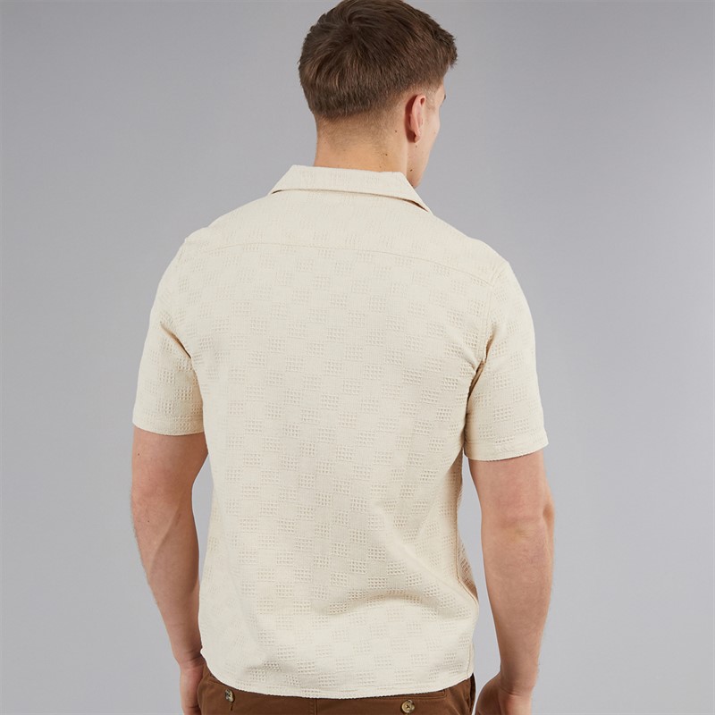 C.R.C. Koszula z fakturą dla niego w kolorze złamanym białym kolor Offwhite