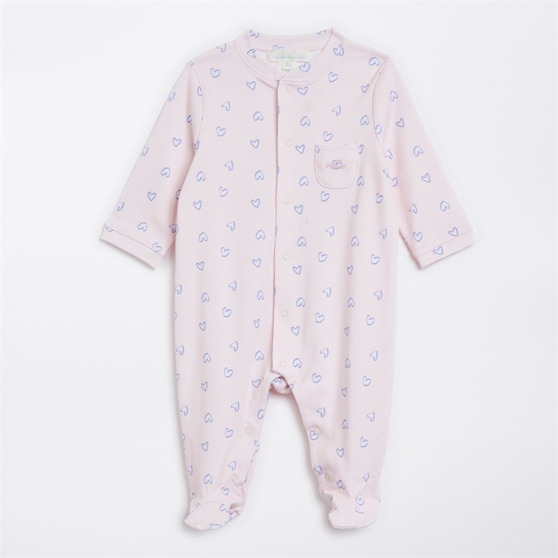 Marie-Chantal Baby Girls Love Heart Sleepsuit Pink