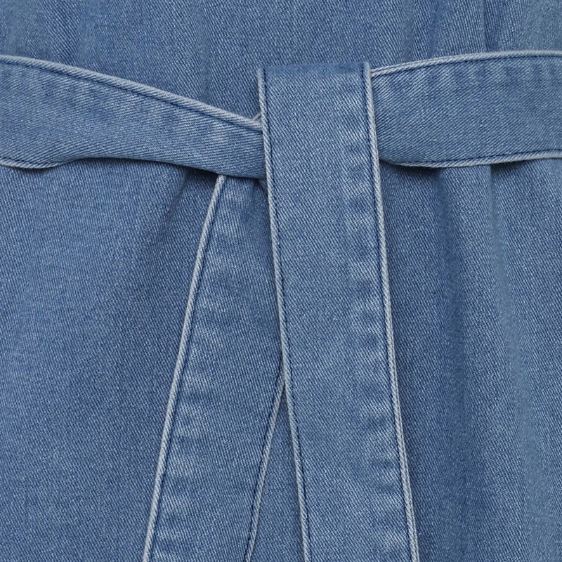 Moves Damen Morgen Kleid Midi 1002 Medium Blue