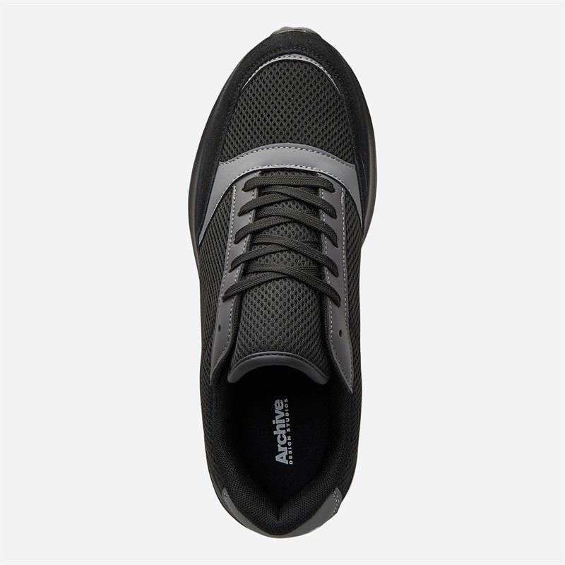 Archive Studios Mens Runner Trainers Black