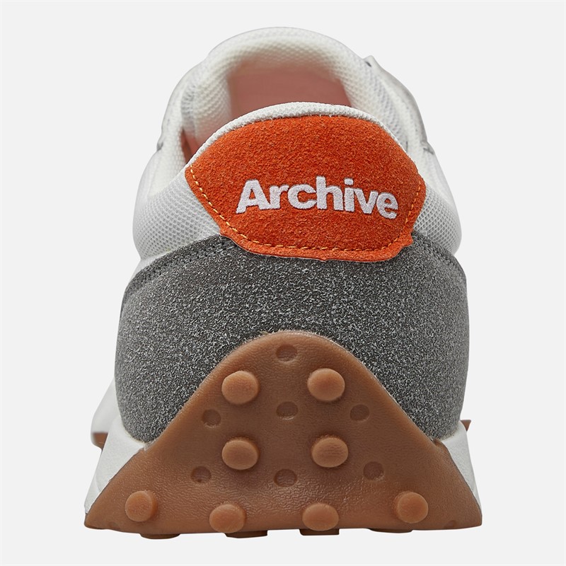 Archive Studios Mens Track Trainers White/Grey/Orange