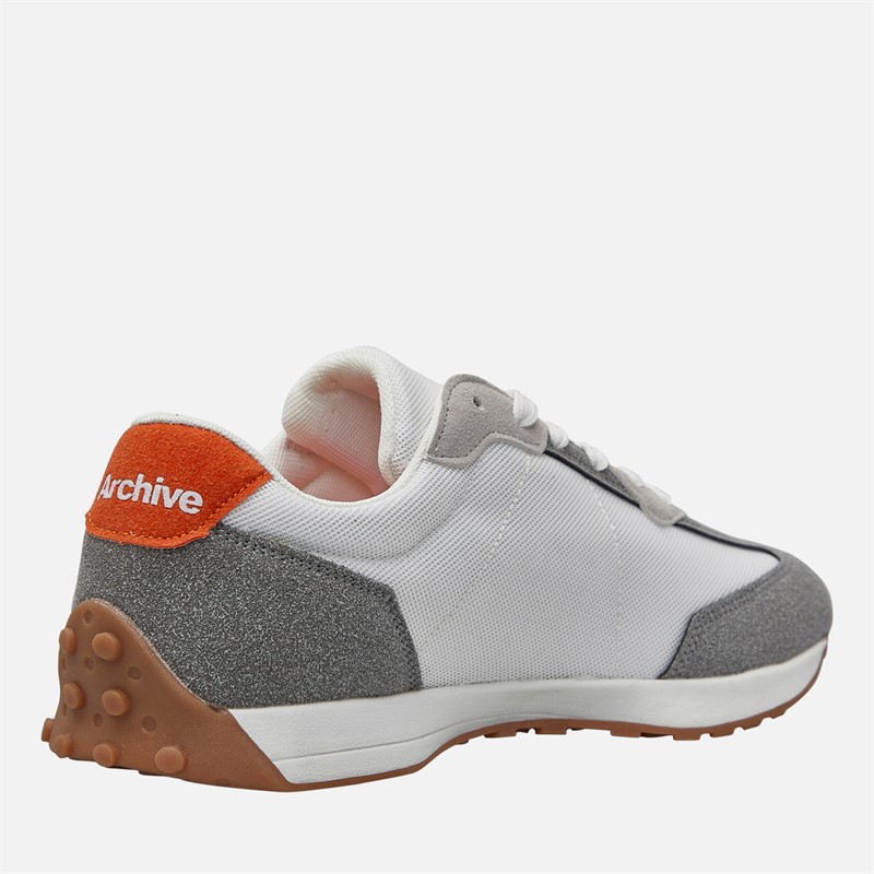 Archive Studios Mens Track Trainers White/Grey/Orange