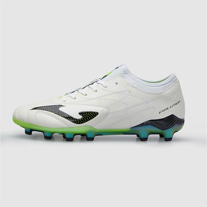 Joma Mens Evolution 25 FG Firm Ground Football Boots White/Fluoro Green