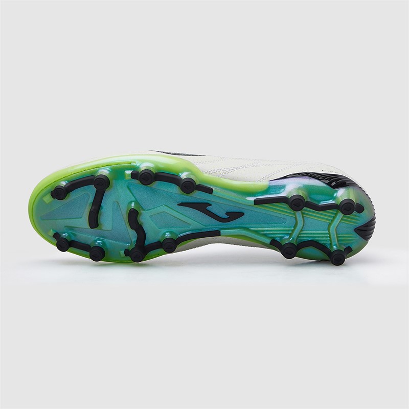 Joma Mens Evolution 25 FG Firm Ground Football Boots White/Fluoro Green