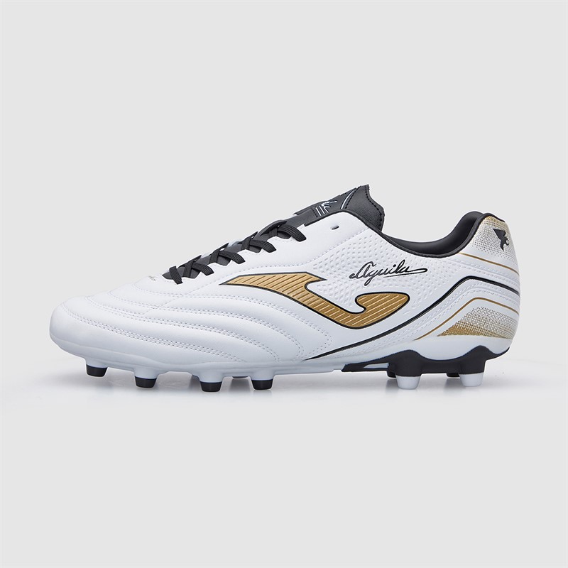 Joma Mens Aguila 25 FG Firm Ground Football Boots White/Gold