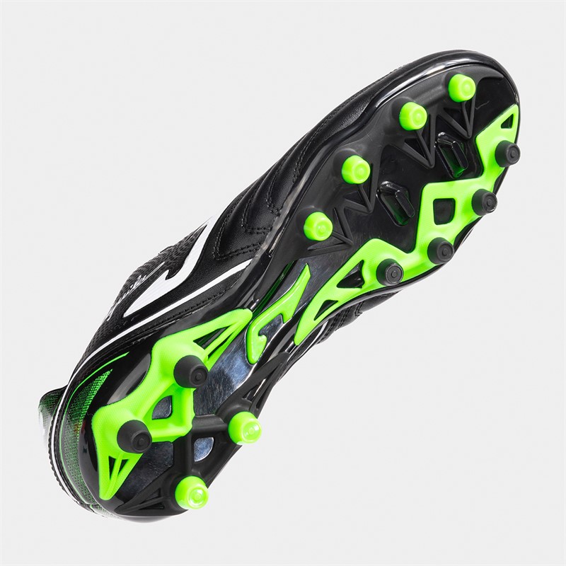 Joma Mens Aguila 25 FG Firm Ground Football Boots Black/Fluoro Green