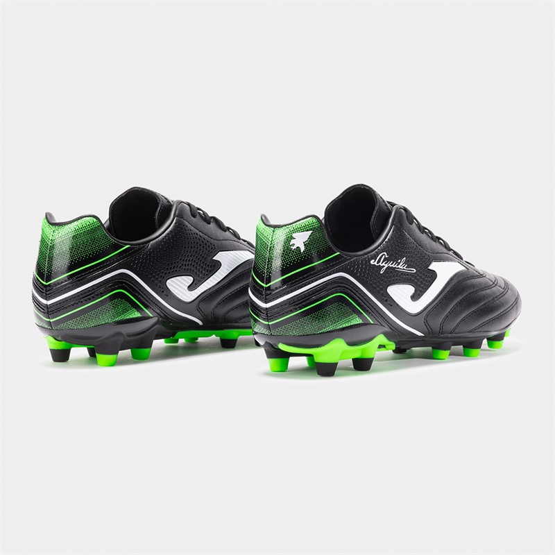 Joma Mens Aguila 25 FG Firm Ground Football Boots Black/Fluoro Green