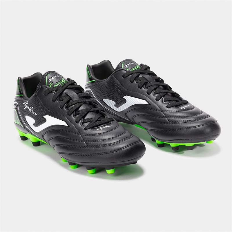 Joma Mens Aguila 25 FG Firm Ground Football Boots Black/Fluoro Green
