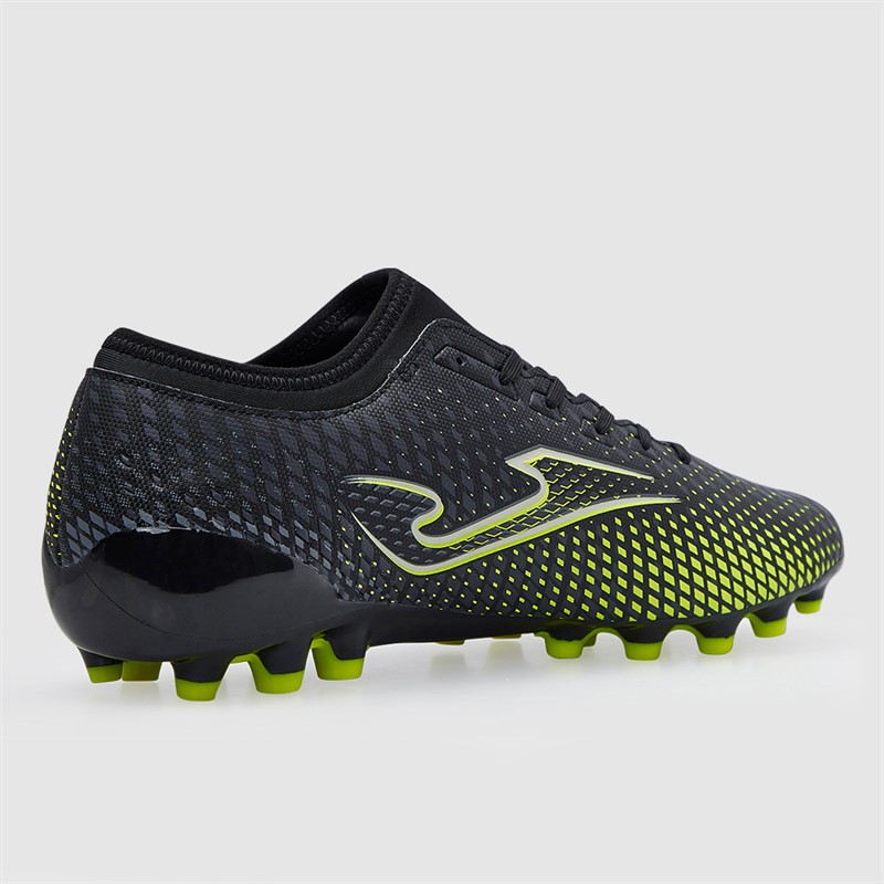 Joma Mens Evolution 25 AG Artificial Grass Football Boots Black/Fluoro Yellow