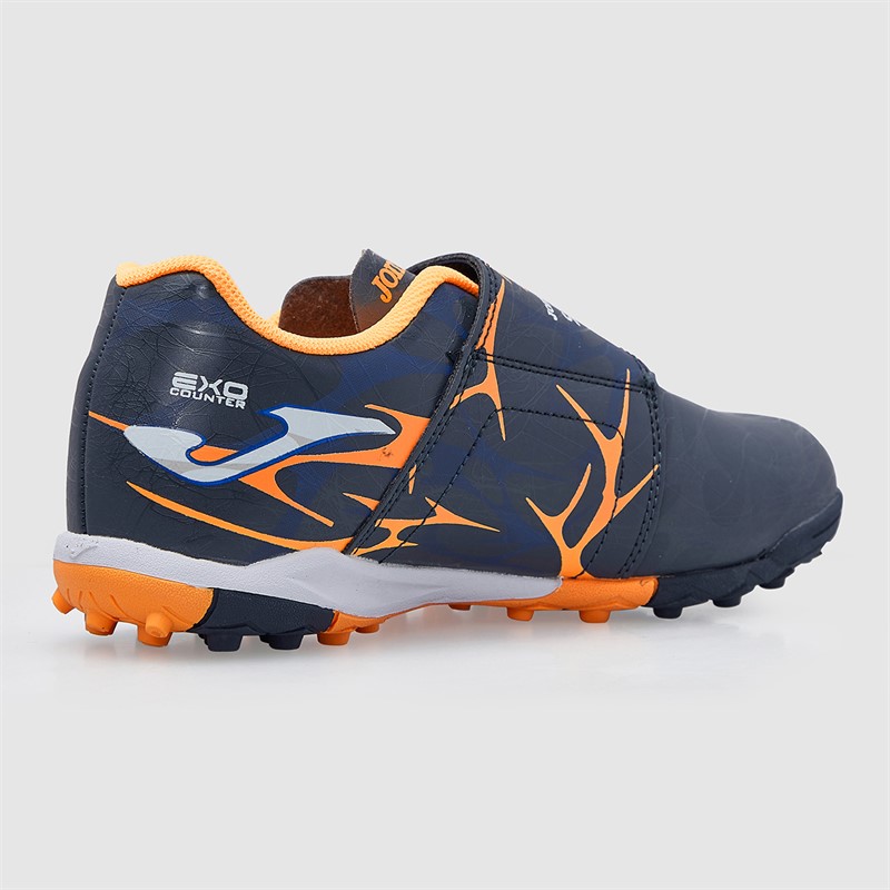 Joma Kids Super Copa 25 TF Astro Turf Football Boots Navy/Fluoro Orange