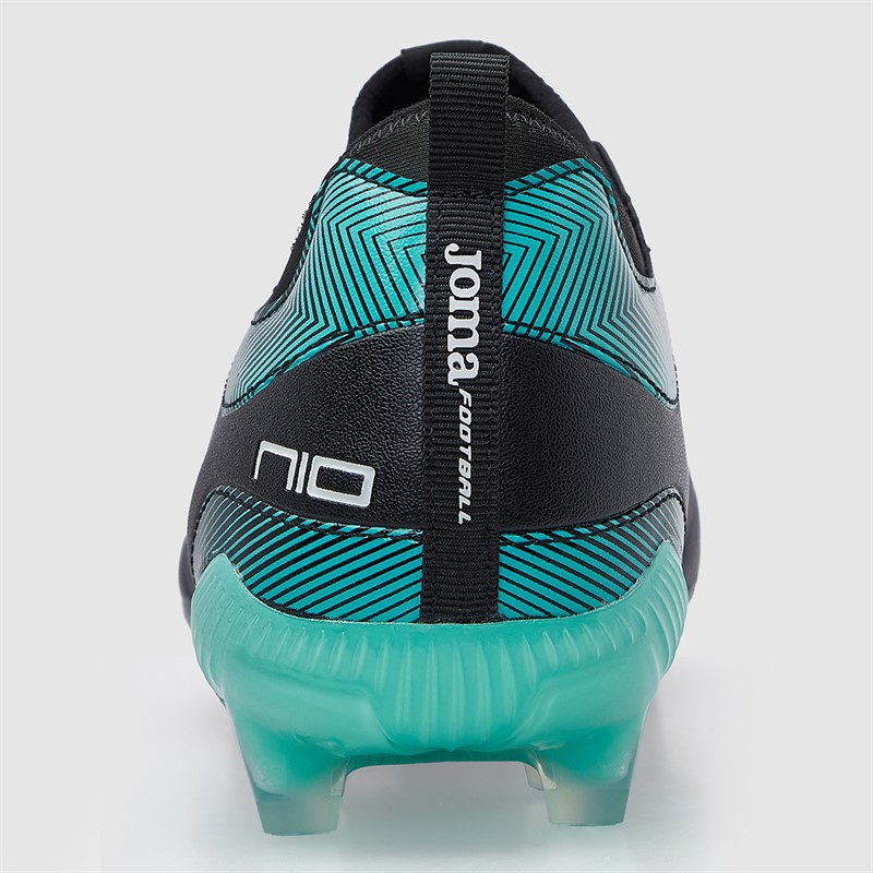 Joma Mens Number-10 25 FG Firm Ground Football Boots Black/Turquoise