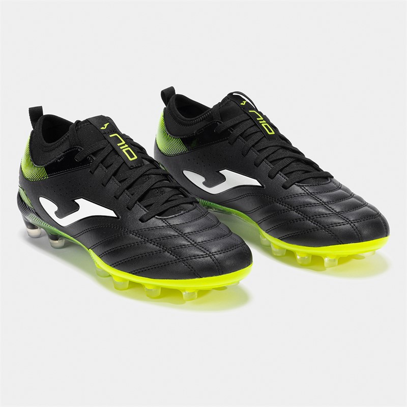 Joma Mens Number-10 25 FG Firm Ground Football Boots Black/Fluoro Yellow