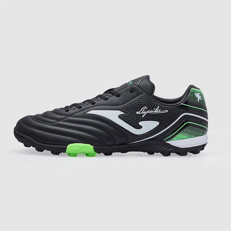 Joma Mens Aguila 25 TF Astro Turf Football Boots Black/Fluoro Green