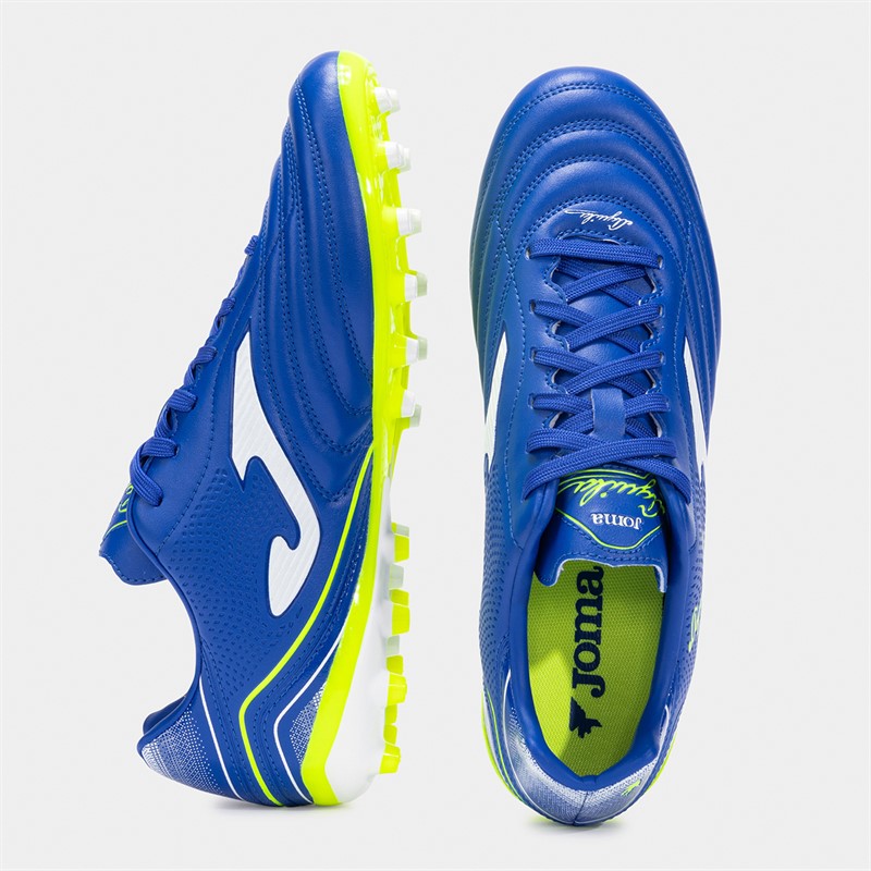 Joma Mens Aguila 25 AG Artificial Grass Football Boots Royal Blue/Fluoro Yellow