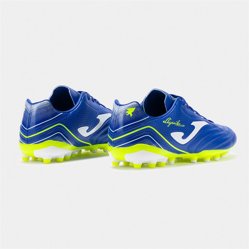 Joma Mens Aguila 25 AG Artificial Grass Football Boots Royal Blue/Fluoro Yellow
