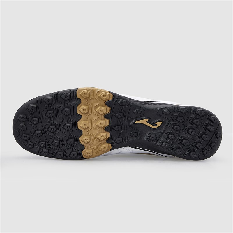 Joma Mens Aguila 25 TF Astro Turf Football Boots White/Gold