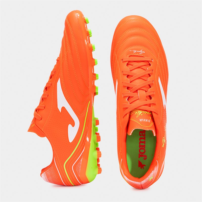 Joma Mens Aguila 25 AG Artificial Grass Football Boots Fluoro Orange