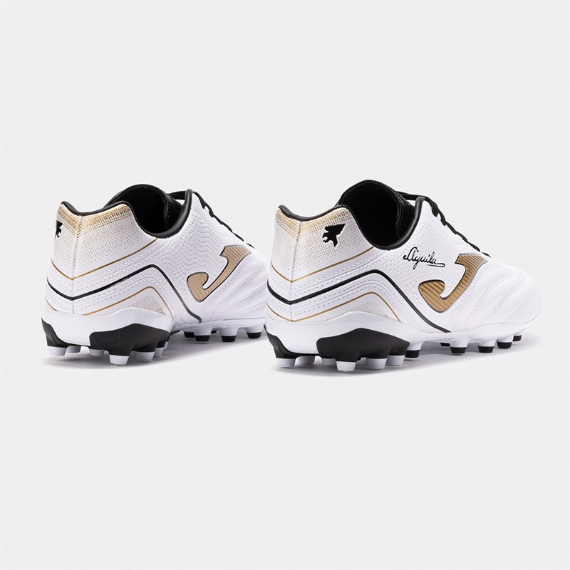 Joma Mens Aguila 25 AG Artificial Grass Football Boots White/Gold