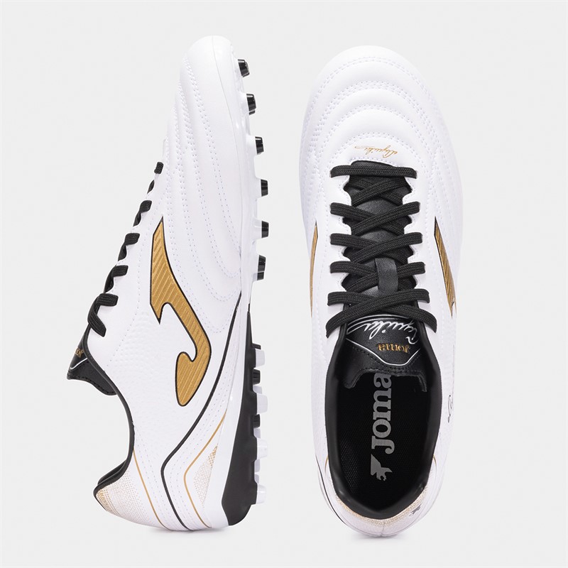 Joma Mens Aguila 25 AG Artificial Grass Football Boots White/Gold