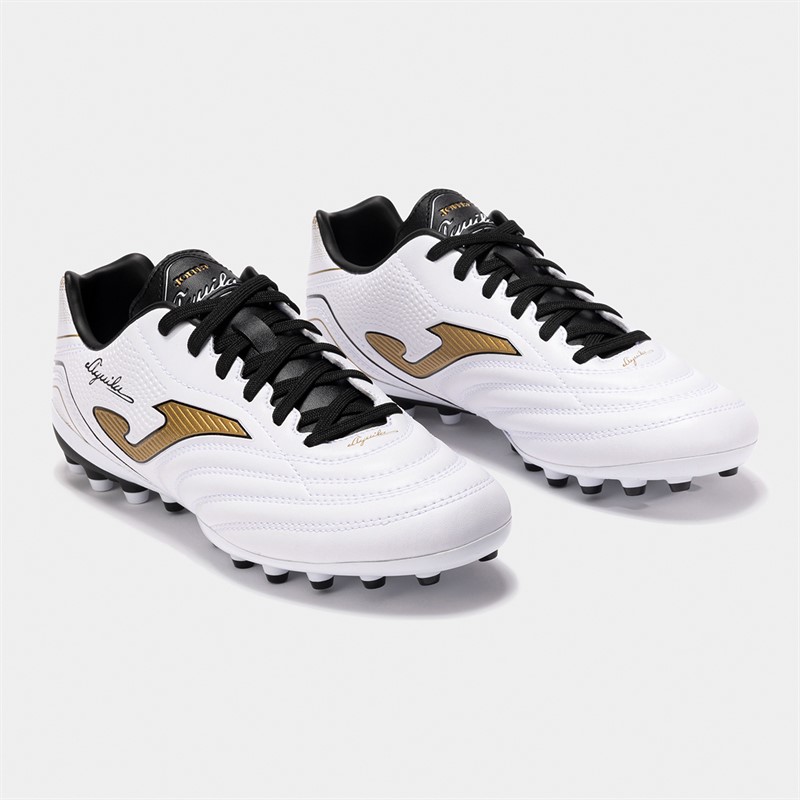 Joma Mens Aguila 25 AG Artificial Grass Football Boots White/Gold