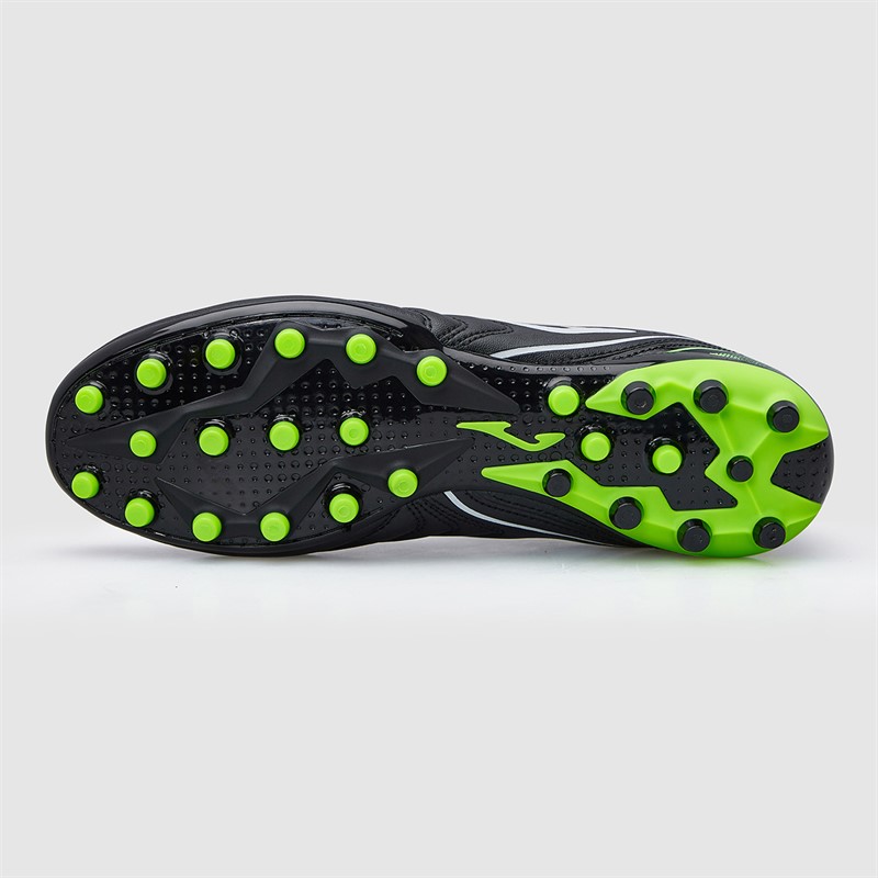Joma Bottes de football Homme Aguila 25 AG terrain synthétique Noir/Fluoro Green