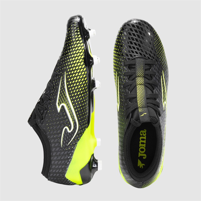 Joma Herren Gol 25 FG Fest Boden Fußballschuhe Schwarz/Fluoro Yellow