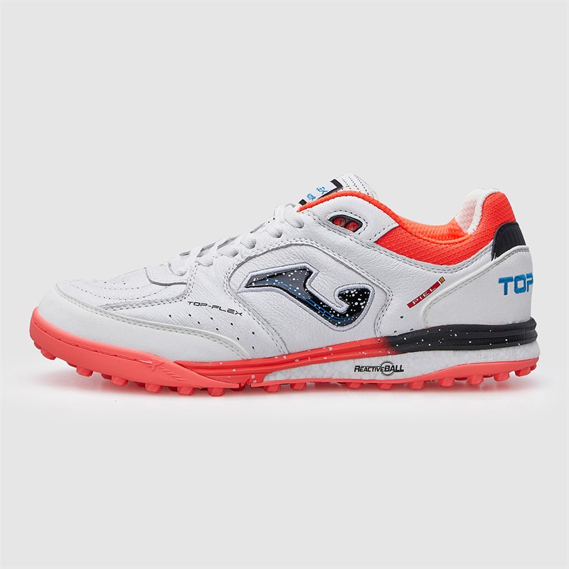Joma Herre Top Flex Rebound 25 TF Astro Turf Fodboldstøvler Fluoro Coral/Hvid