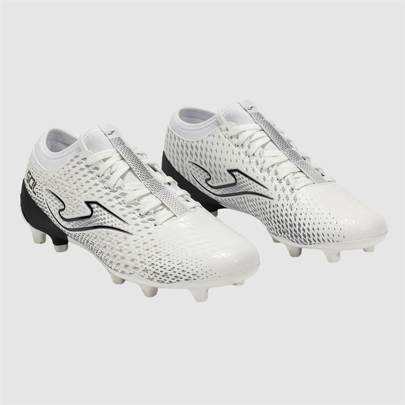 Joma Homme Gol 25 FG Terrain Ferme Chaussures de Football Blanc/Noir