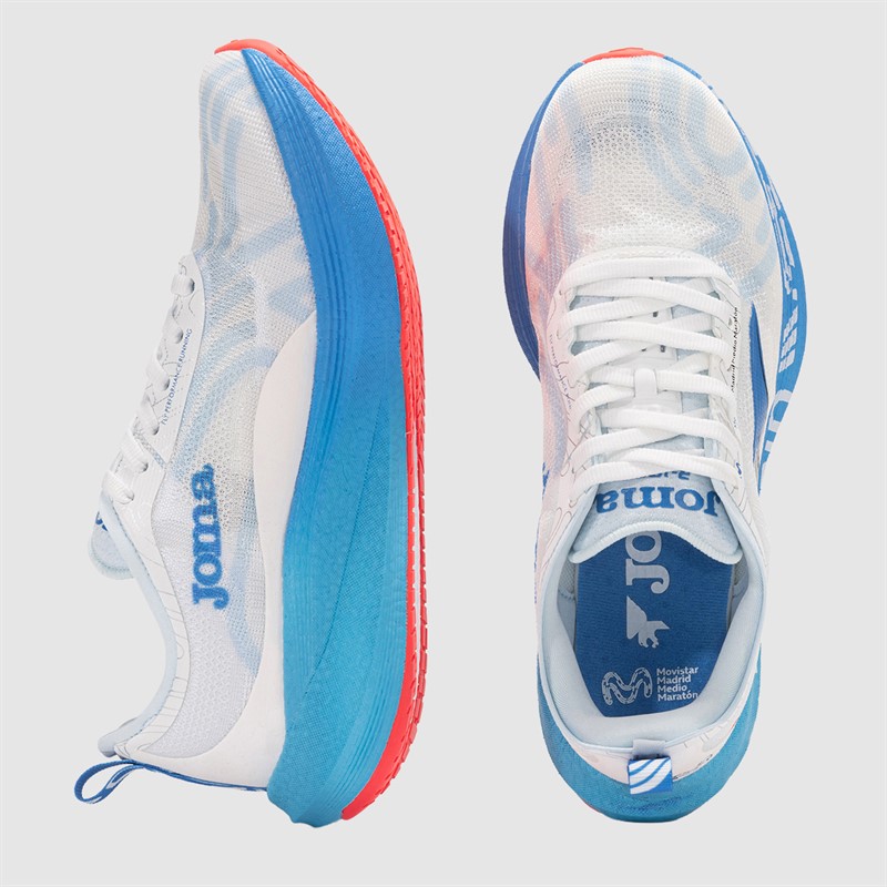 Joma Herre R1000 25 Madrid Halvmaraton Kulfiberplade Neutrale Løbesko Hvid