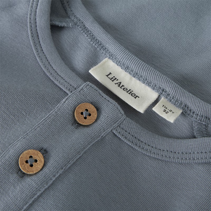 Lil' Atelier Drenge Geo Langærmet Bluse Tradewinds