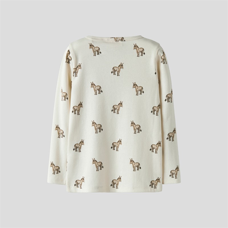 Lil' Atelier Junge Layo Kaktus Langarm Oberteil Coconut Milk