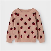 Lil' Atelier Lulio dzianinowy sweter dla dziewczynki kolor Misty Rose