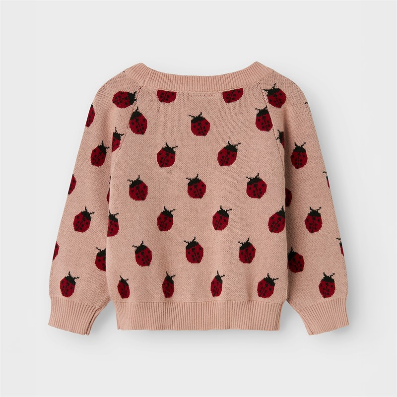 Lil' Atelier Lulio dzianinowy sweter dla dziewczynki kolor Misty Rose